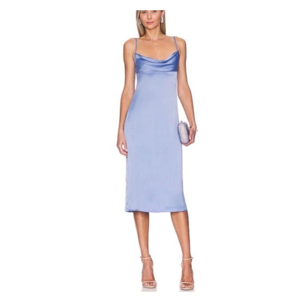 WeWoreWhat Black Slip Dress Cowl Neck Midi